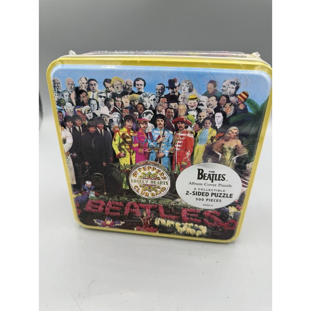 Beatles Sgt Pepper Album Cover 300pc Puzzle Tin MB Hasbro 2002 2-Sided